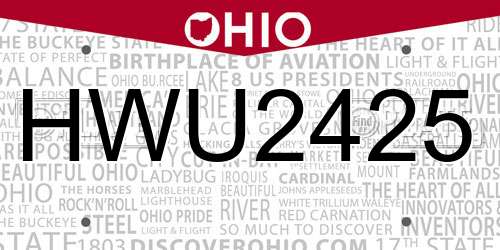 HWU2425 Ohio License Plate