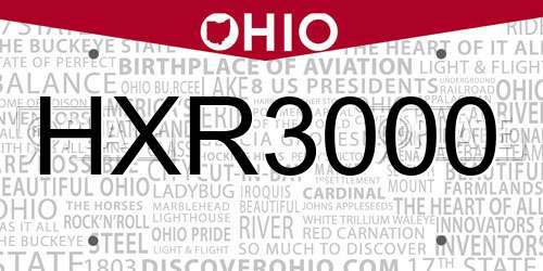HXR3000 Ohio License Plate