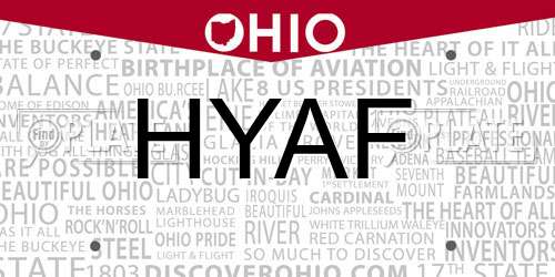HYAF Ohio License Plate