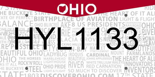 HYL1133 Ohio License Plate