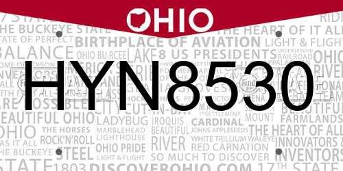 HYN8530 Ohio License Plate