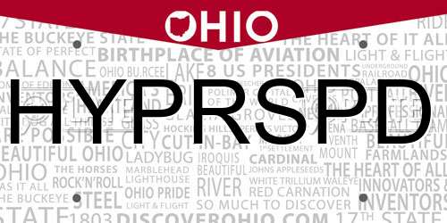 HYPRSPD Ohio License Plate