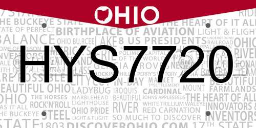 HYS7720 Ohio License Plate