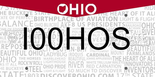 I00HOS Ohio License Plate