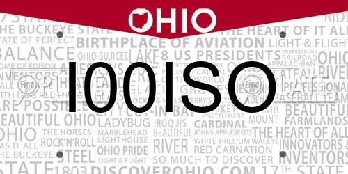 I00ISO Ohio License Plate