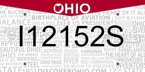 I12152S Ohio License Plate