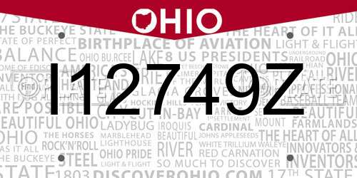 I12749Z Ohio License Plate