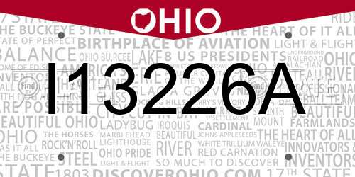 I13226A Ohio License Plate
