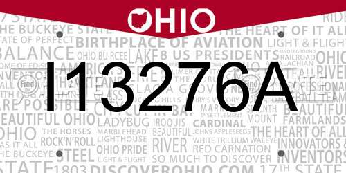 I13276A Ohio License Plate