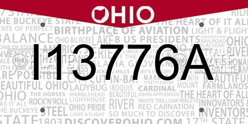 I13776A Ohio License Plate