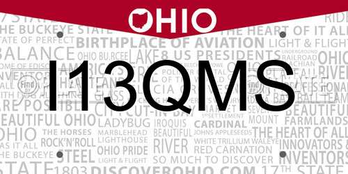 I13QMS Ohio License Plate