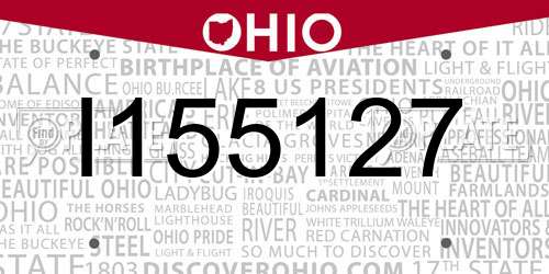 I155127 Ohio License Plate