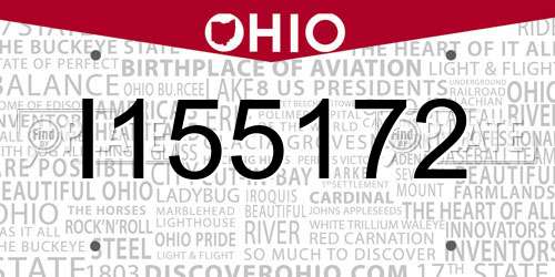 I155172 Ohio License Plate