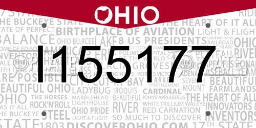 I155177 Ohio License Plate