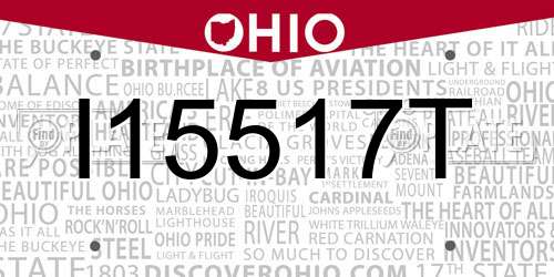 I15517T Ohio License Plate