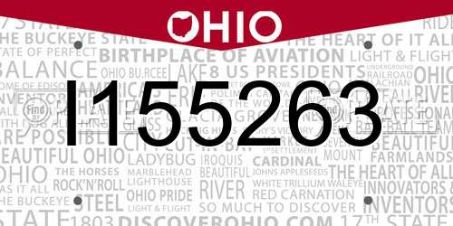 I155263 Ohio License Plate