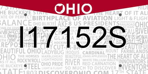 I17152S Ohio License Plate