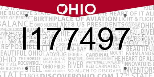 I177497 Ohio License Plate