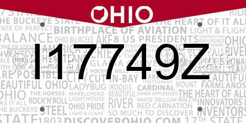 I17749Z Ohio License Plate