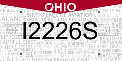 I2226S Ohio License Plate