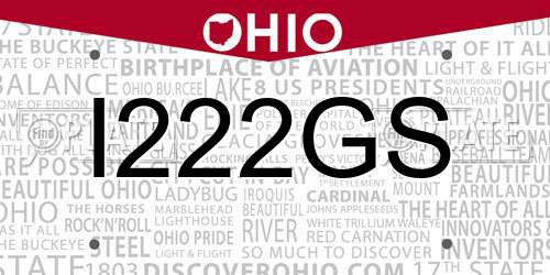 I222GS Ohio License Plate