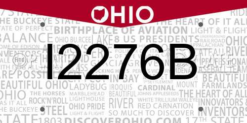 I2276B Ohio License Plate