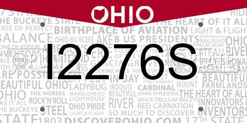 I2276S Ohio License Plate
