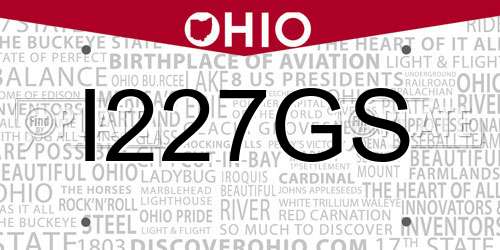I227GS Ohio License Plate
