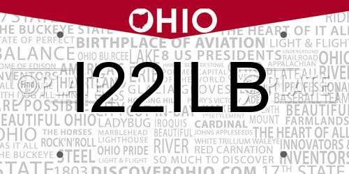 I22ILB Ohio License Plate
