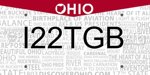 I22TGB Ohio License Plate