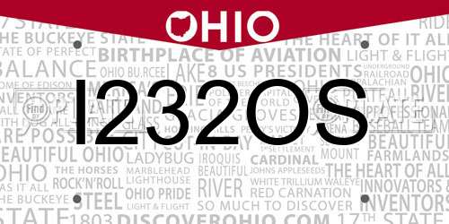 I232OS Ohio License Plate