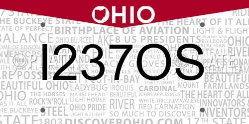 I237OS Ohio License Plate