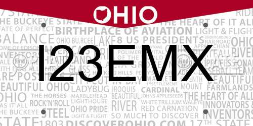 I23EMX Ohio License Plate