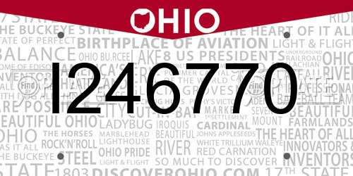 I246770 Ohio License Plate