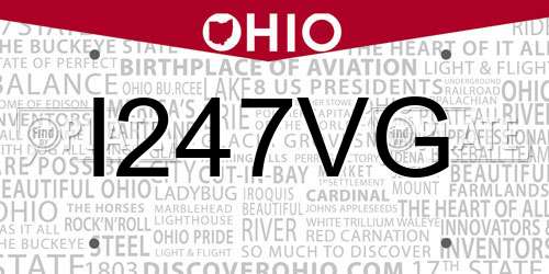 I247VG Ohio License Plate