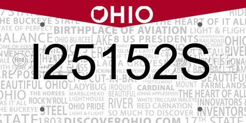 I25152S Ohio License Plate