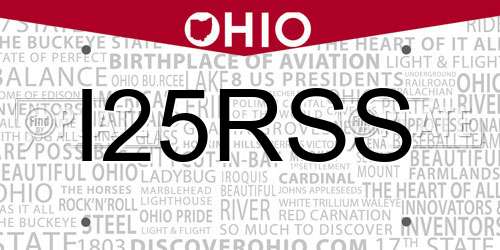 I25RSS Ohio License Plate