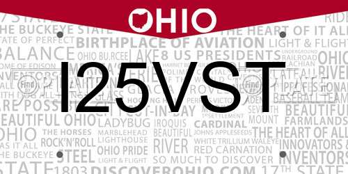 I25VST Ohio License Plate