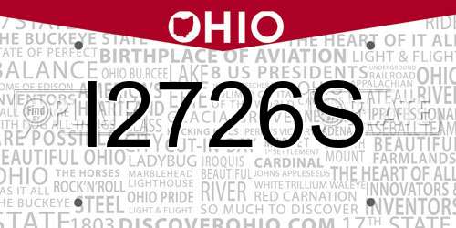 I2726S Ohio License Plate