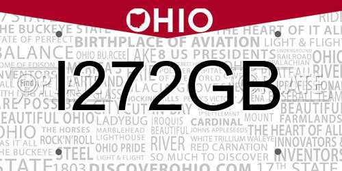 I272GB Ohio License Plate