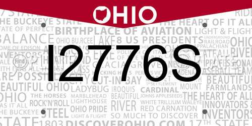 I2776S Ohio License Plate