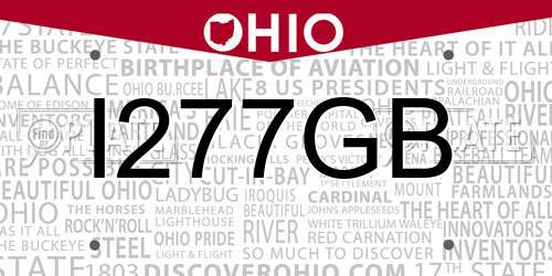 I277GB Ohio License Plate