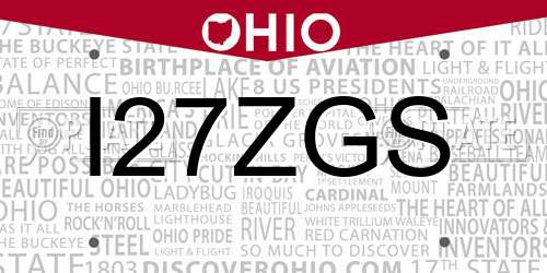 I27ZGS Ohio License Plate