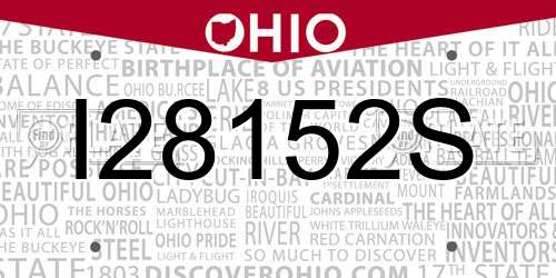 I28152S Ohio License Plate