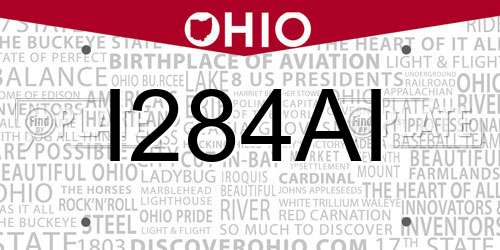 I284AI Ohio License Plate