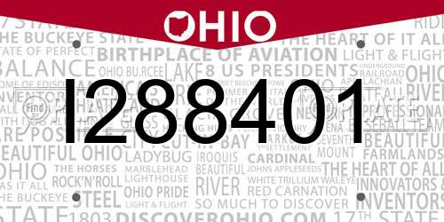 I288401 Ohio License Plate