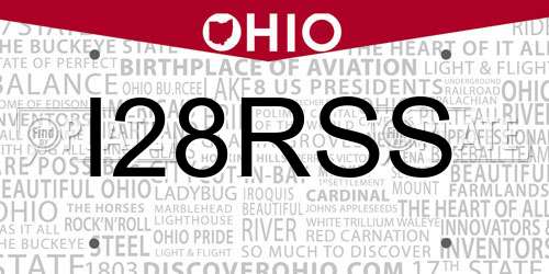 I28RSS Ohio License Plate