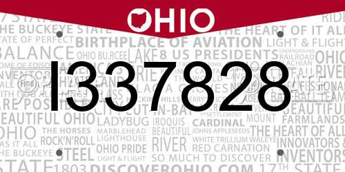 I337828 Ohio License Plate