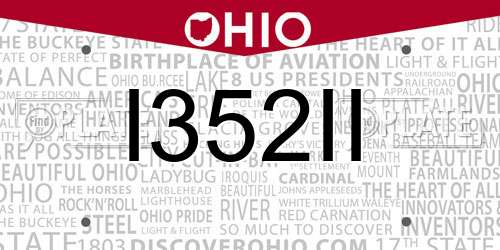 I352II Ohio License Plate