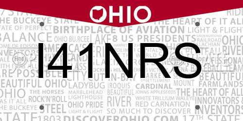 I41NRS Ohio License Plate